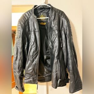 Mens Cortech Marquee Size Med Black Leather Soft Shell Motorcycle Jacket